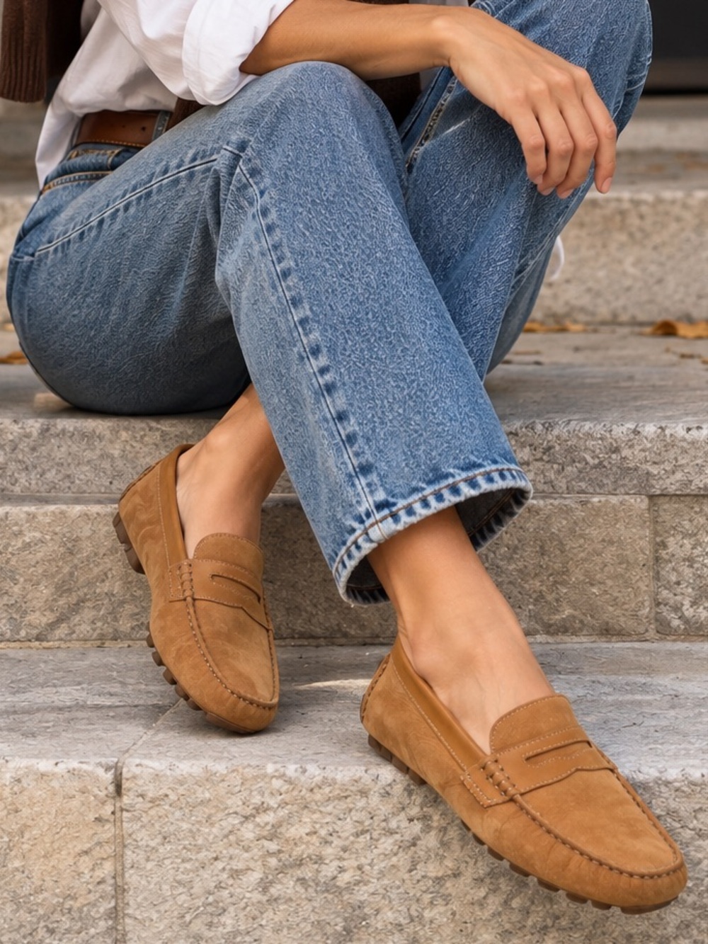 Cole Haan Women’s 8 B Suede Penny Driving Loafers Tan Preppy Moccasins India